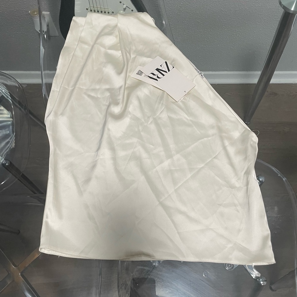 Zara Cream Satin Blouse